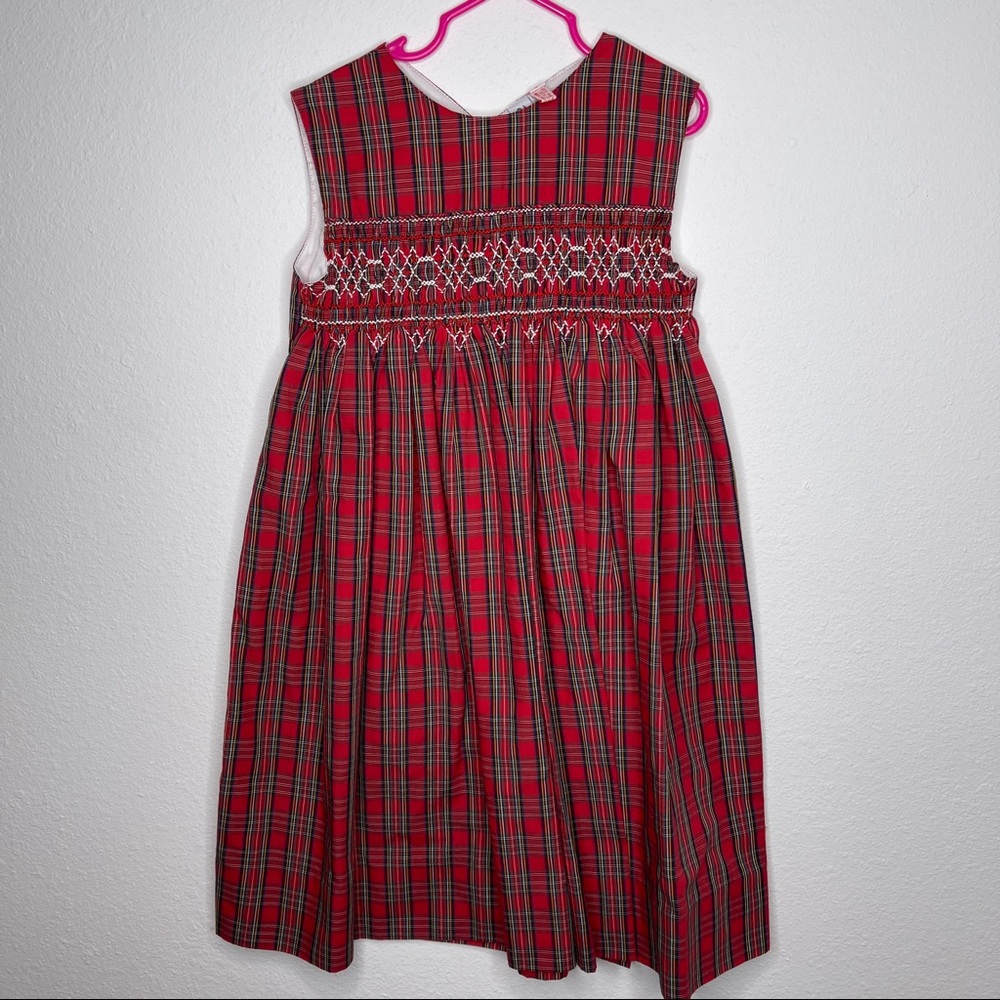 New orient expressed red plaid smocked dress sz 5